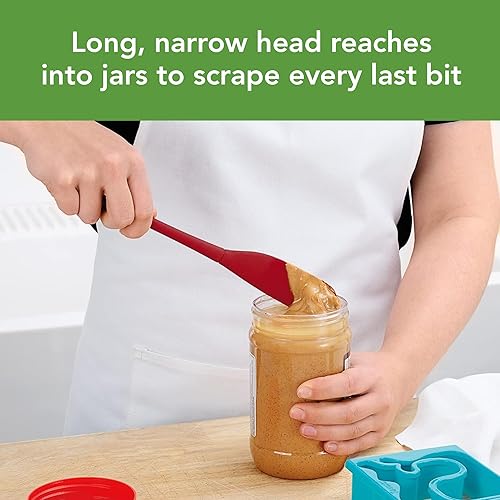 Miniatura 2 de Tovolo Flex-Core - Espátula raspadora de tarros de mango largo de silicona, cabezal giratorio en ángulo, herramienta de cocina con parte trasera