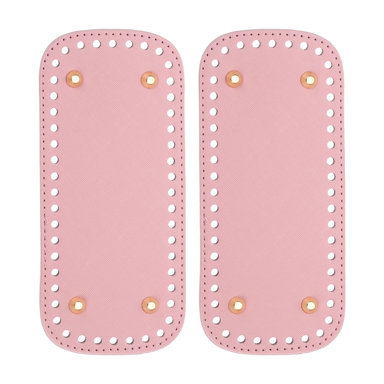 PATIKIL PU Leather Bag Bottom 20x9cm Bag Bases for Crochet Pink 2Pcs
