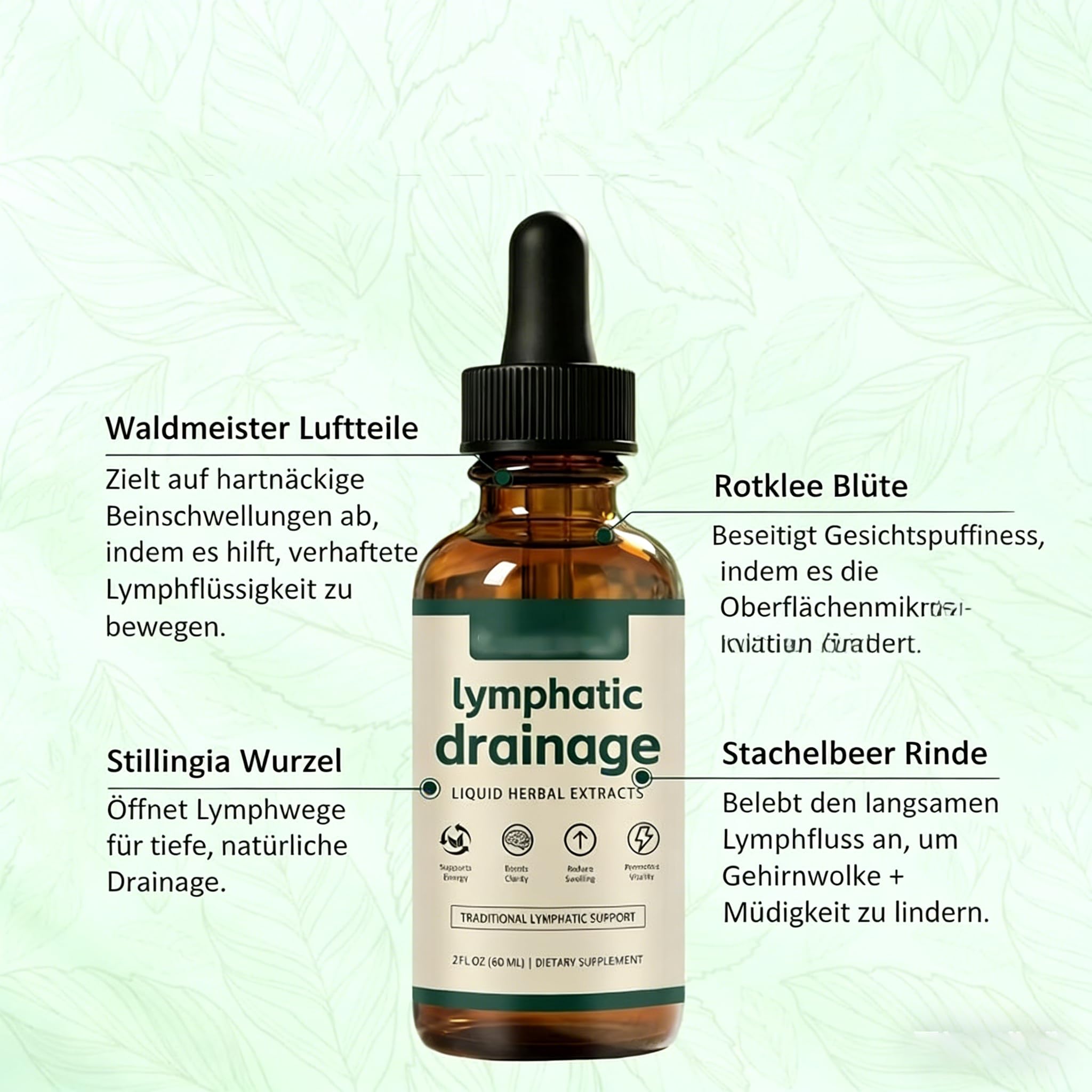 lynvea lymphdrainage Lynvea Detox-Tropfen - NaturlicheLinderung bei Wassereinlagerungen imGesicht, Bauch und an den Beinen