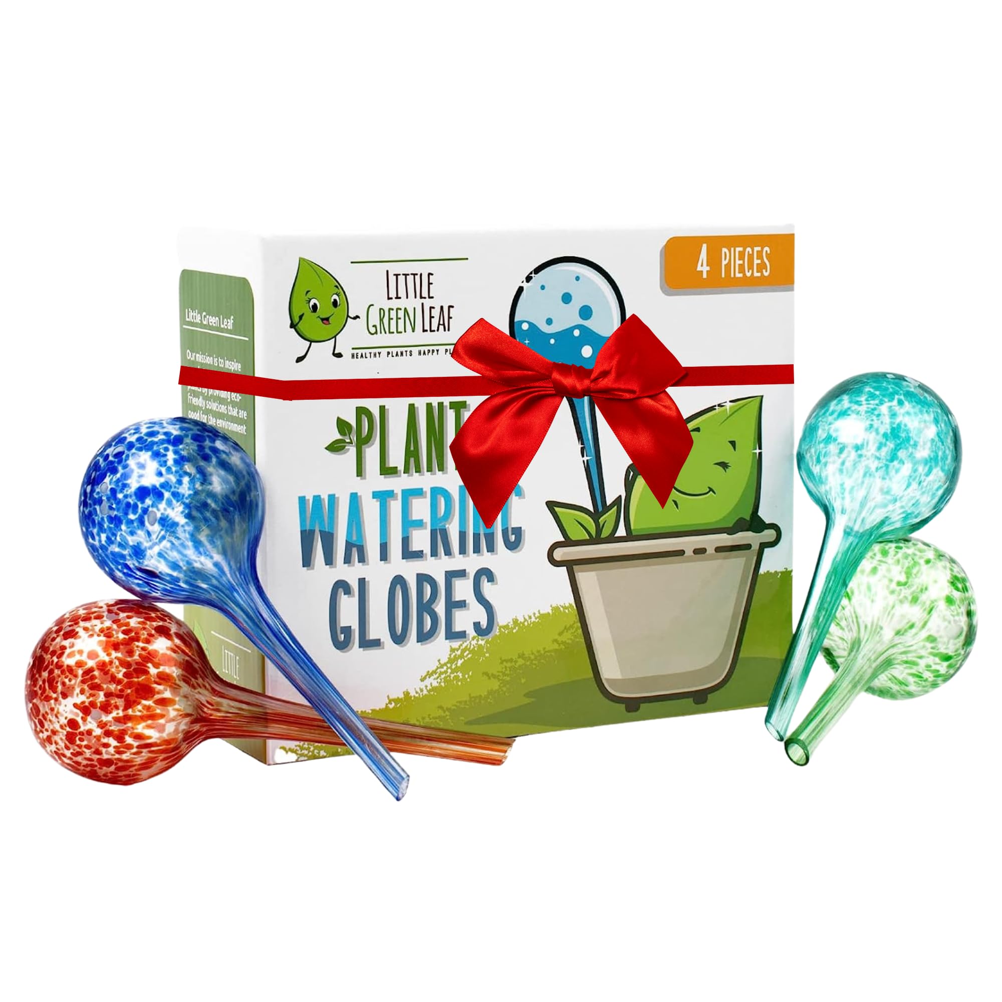 LGL Plant Watering Globes - Automatic Self Watering Globes. Decorative Self Watering Planter Inserts. Self Watering Spikes to Support Plant Health. 4 Pack x 100ml.