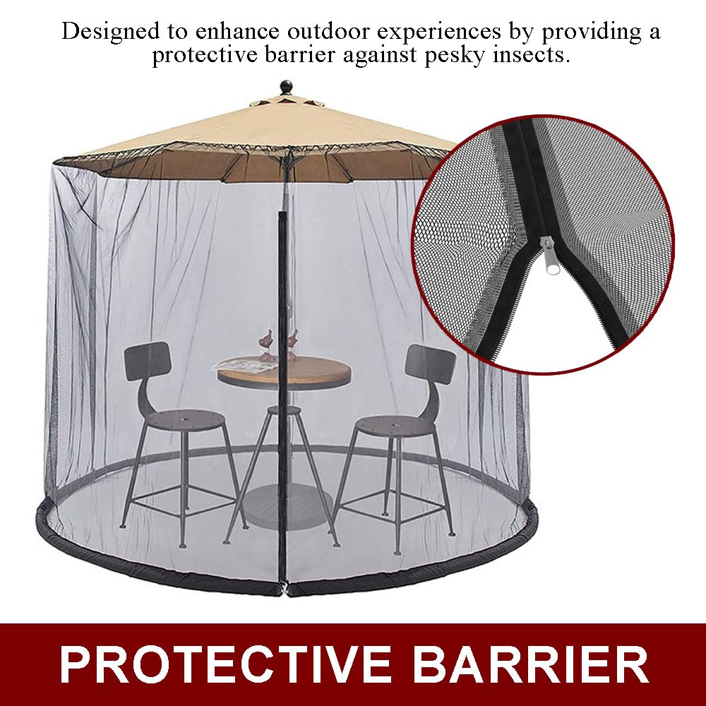 Amazing for less 9ft Patio Umbrella Bug Screen w/Zipper Door and Polyester Netting