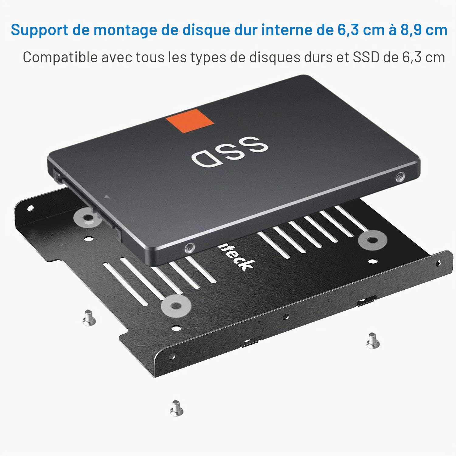 Inateck Cadre de Montage pour HDD/SSD de 2,5 Pouces, 2,5” HDD/SSD vers 3,5” Disque dur Interne, Câble SATA et Câble d’alimentation Inclus (SA04002)
