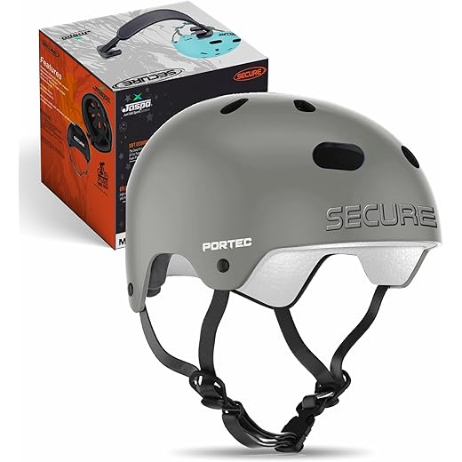 Jaspo Secure Sports Helmet - Grey Matte, S