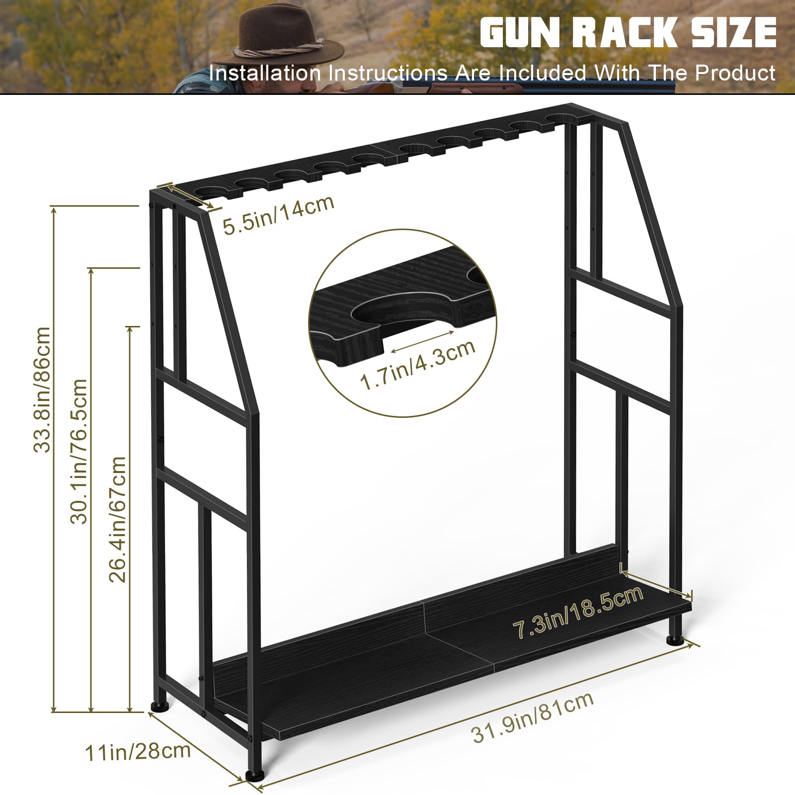 Snapklik.com : Gun Racks,Wooden Indoor Rifle Racks,Floor Standing ...