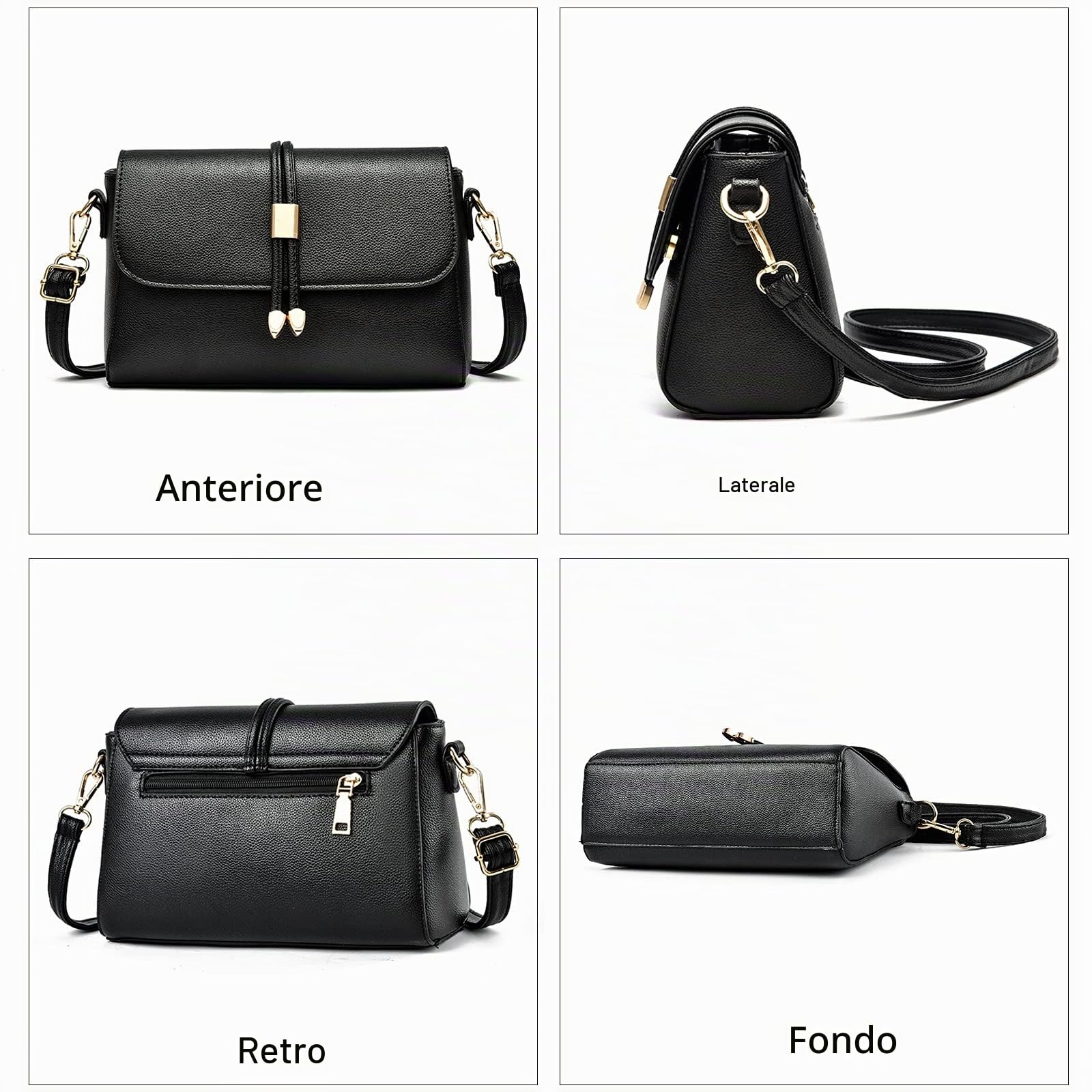 FANDARE Elegante Borsa a tracolla Spalla Borsa da Donna Borsa a Spalla Messenger Borse a Spalla Shopping Viaggio Sacchetto Messenger Crossbody Bag in Pelle PU