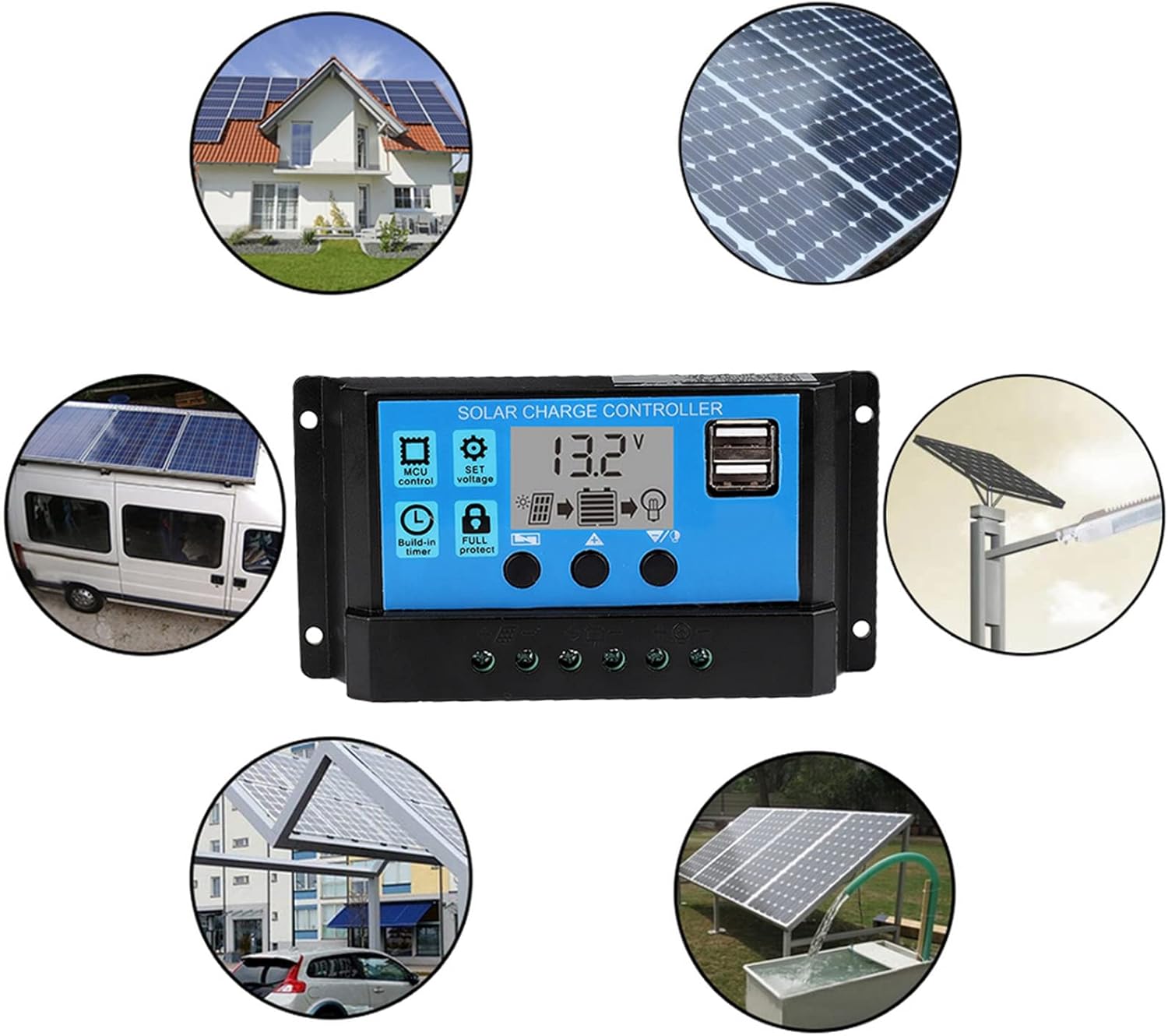 Flowchart of LCD display modes on the solar charge controller