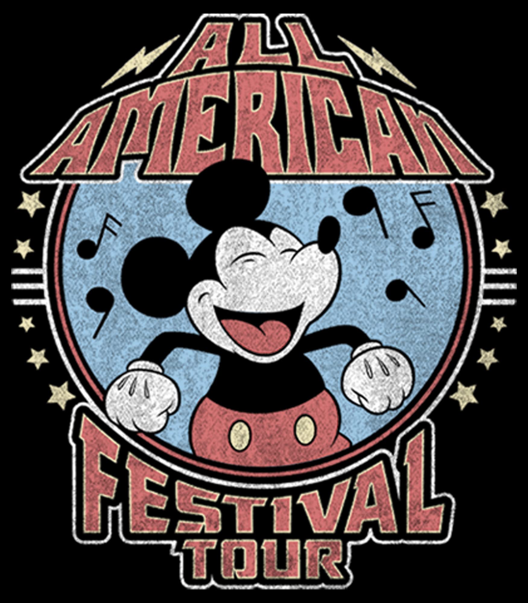 Disney Characters Mickey American Tour Boy's Hooded Jersey de Forro Polar, Negro, Talla S, Negro, S