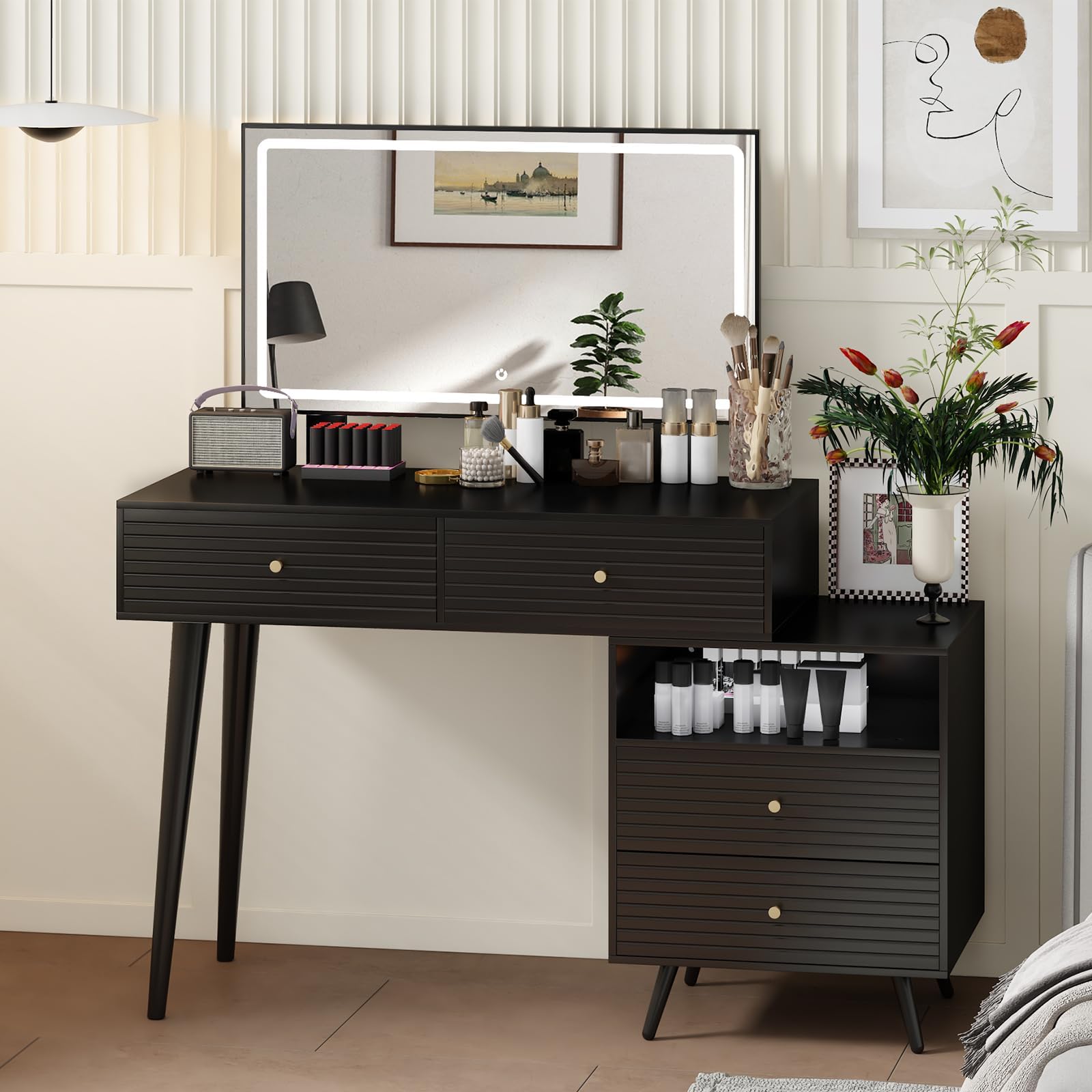 KEHUIBGAJ Makeup Vanity Desk with Drawers,Vanity Table ?Makeup Vanity