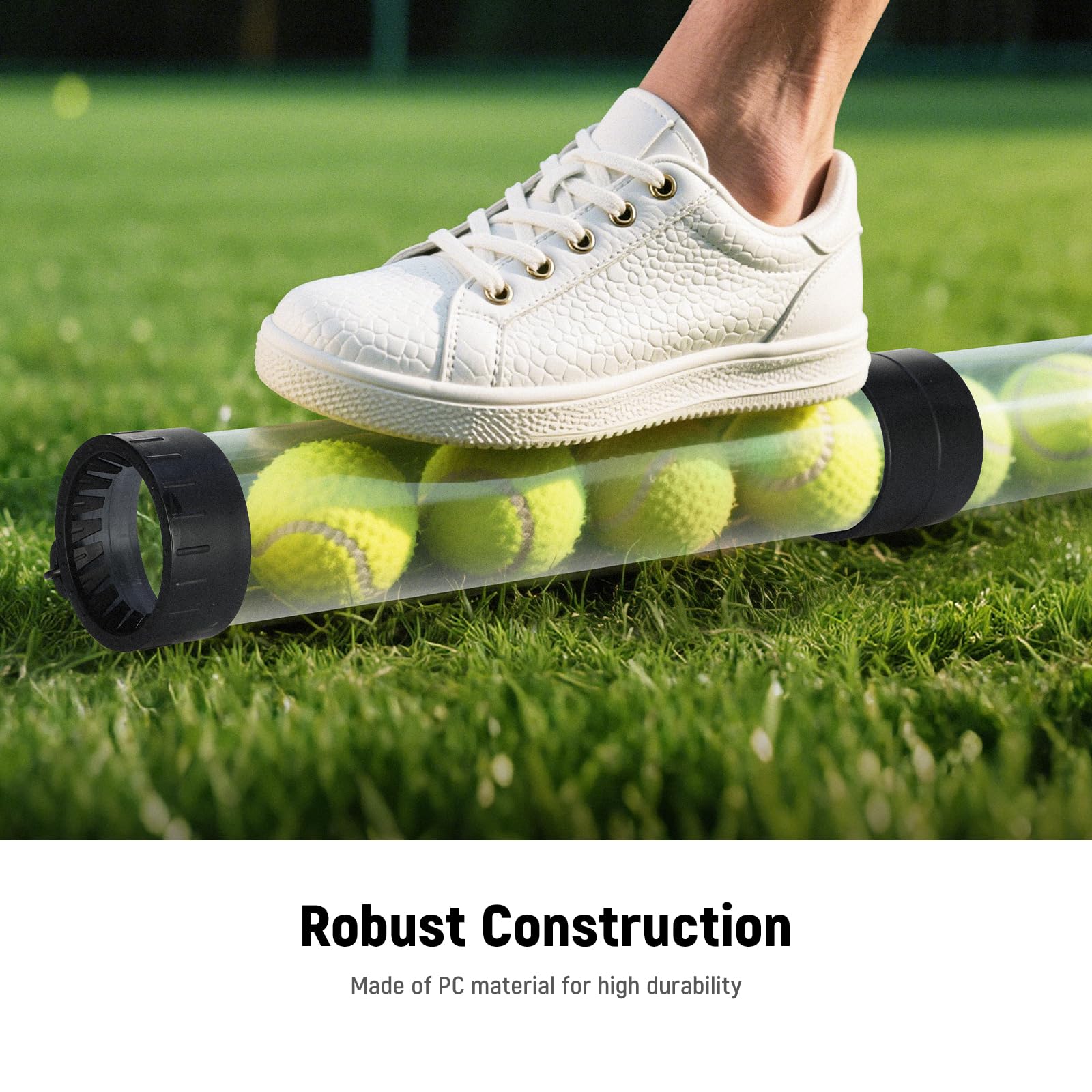 NEEWER Raccoglitore Palline Tramoggia a Tubo per 18 Pickleball e 21 Palline Tennis, Portapalle Superiore Staccabile per Ball a 3 Sezioni con Tappo, Tracolla per Raccolta Senza Chinarsi,PB01S