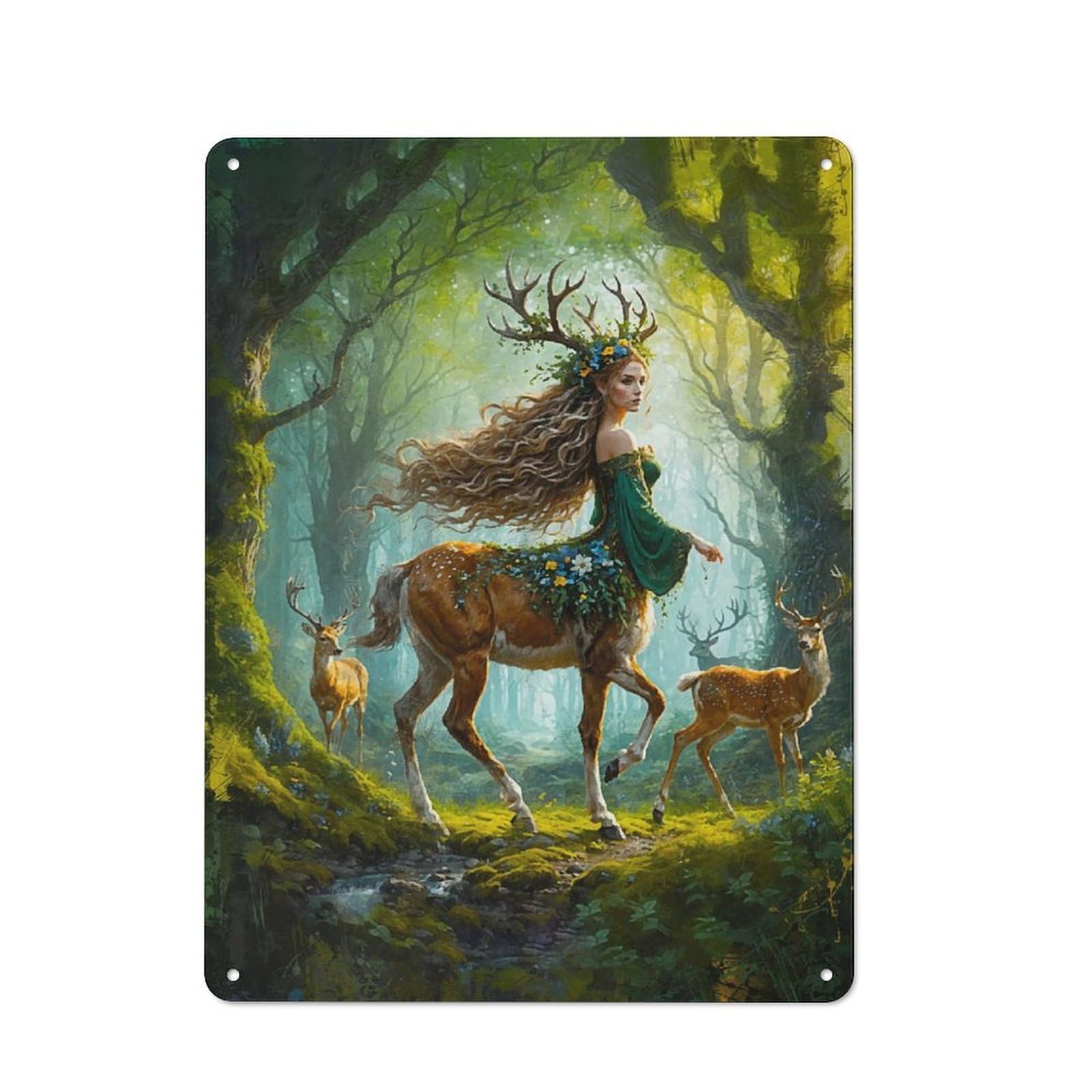 Junmoney Whispers In The Wildwood Metal Wall Sign 40X30cm, Retro Decor For Pub Or Café, For Vintage Wall Decor Fans, For Garage And Workshop Walls