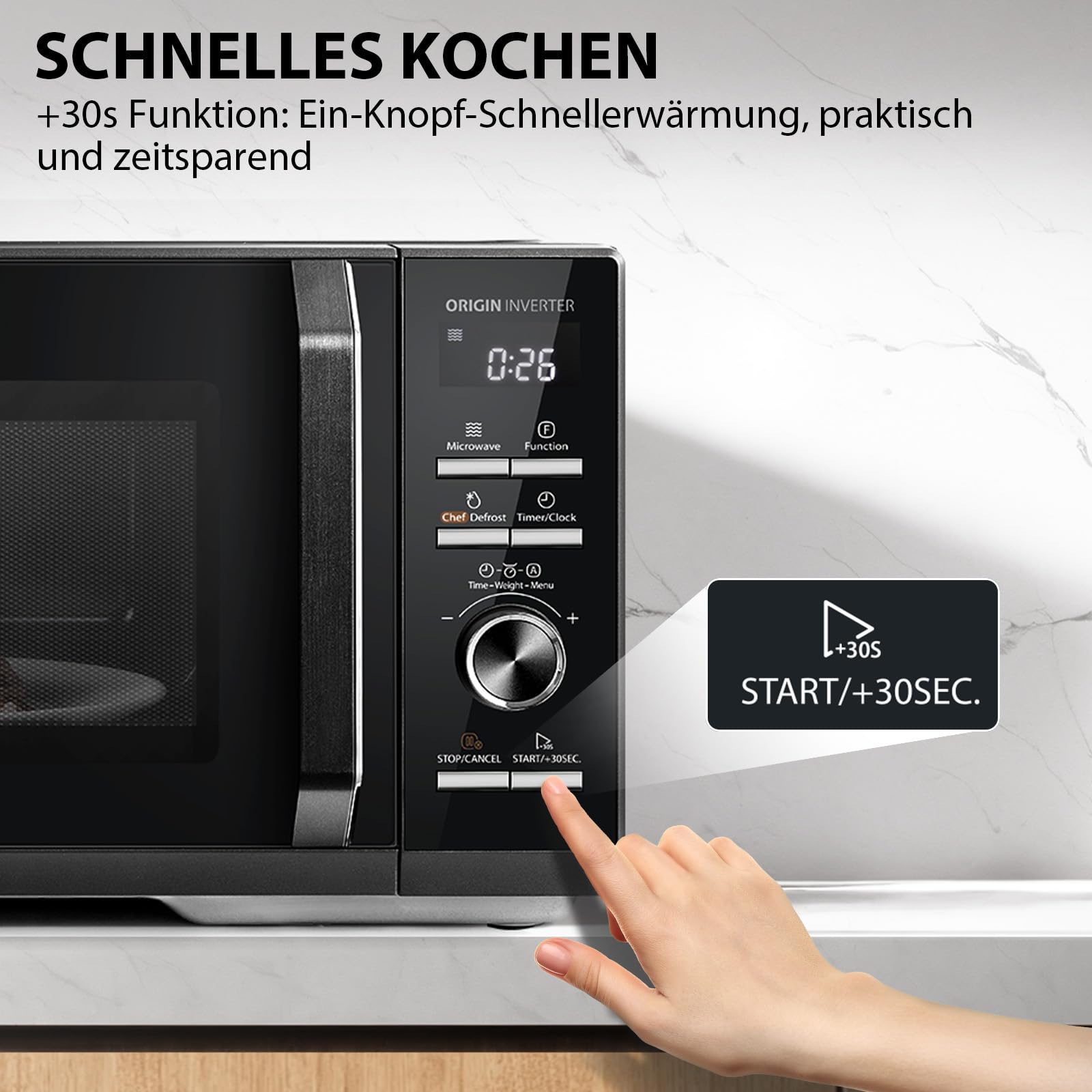 Toshiba MW3-AG25PFI(BK) Mikrowelle mit Grillfunktion 25L 3-in-1 Kombigerät 900W Origin-Inverter 1100W Grill Digital Schwarz
