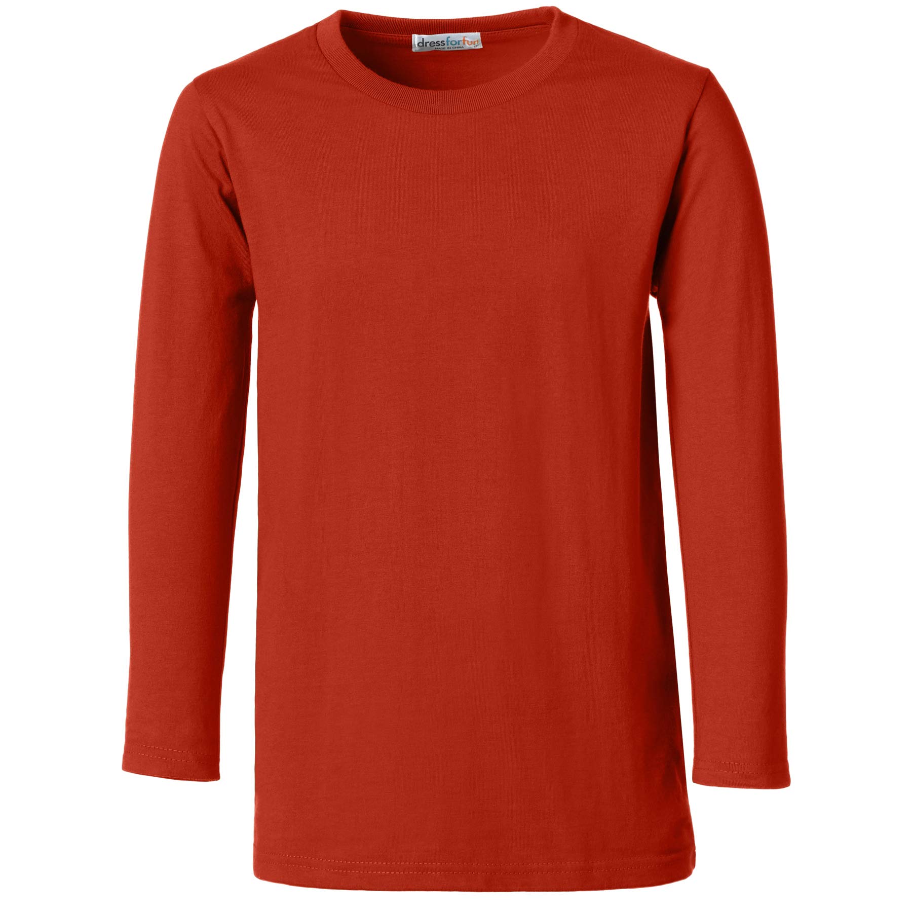 dressforfun 901033 Kinder Longsleeve, Basic Langarm Shirt mit Rundhalsausschnitt, Baumwolle - Diverse Farben und Größen -