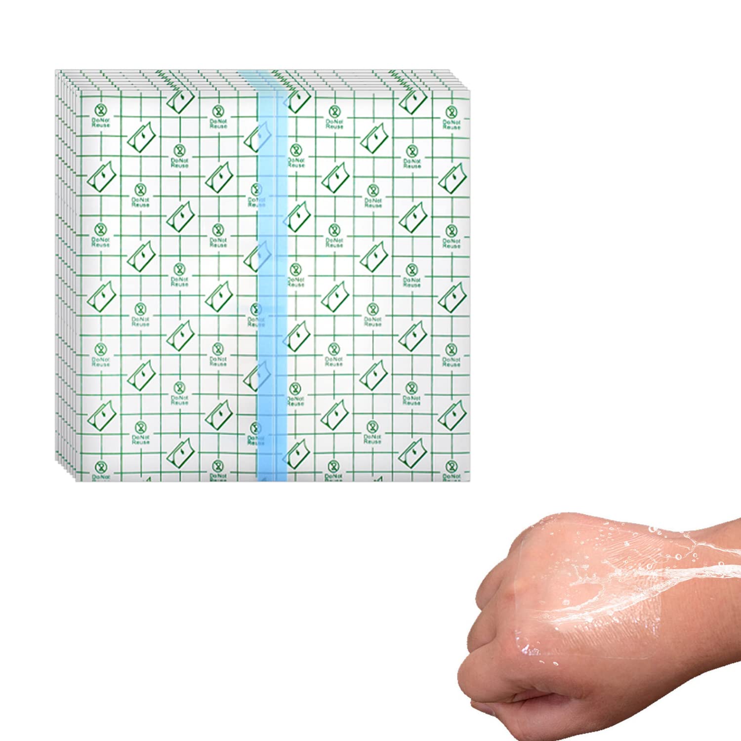 Doyime 防水ドレッシング 50枚 防水フィルム 医療用 透明絆創膏 10x10cm キズ防水フィルム キズに保護フィルム ドレッシングテープ キズに保護テープ 防水 透明 粘着性 創傷用粘着 お風呂 入浴 水泳 水仕事 タトゥー介護 創傷ドレッシングテープ