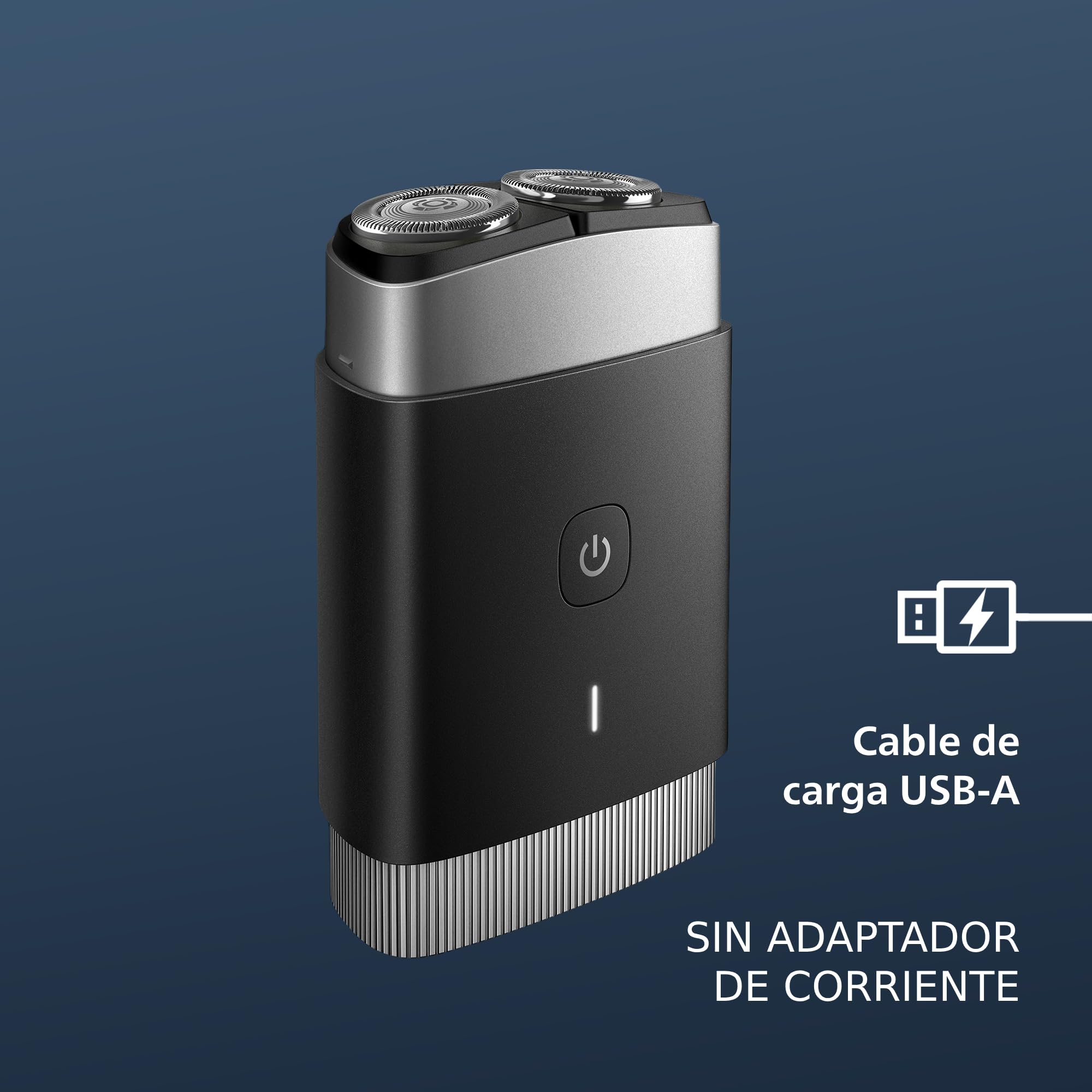 Philips Afeitadora Portátil, Afeitadora Eléctrica en Seco y Húmedo de Viaje para hombre, Sistema de Cuchillas ComfortCut, Cabezales flotantes 3D, Diseño compacto, Batería potente, Modelo PQ888/06