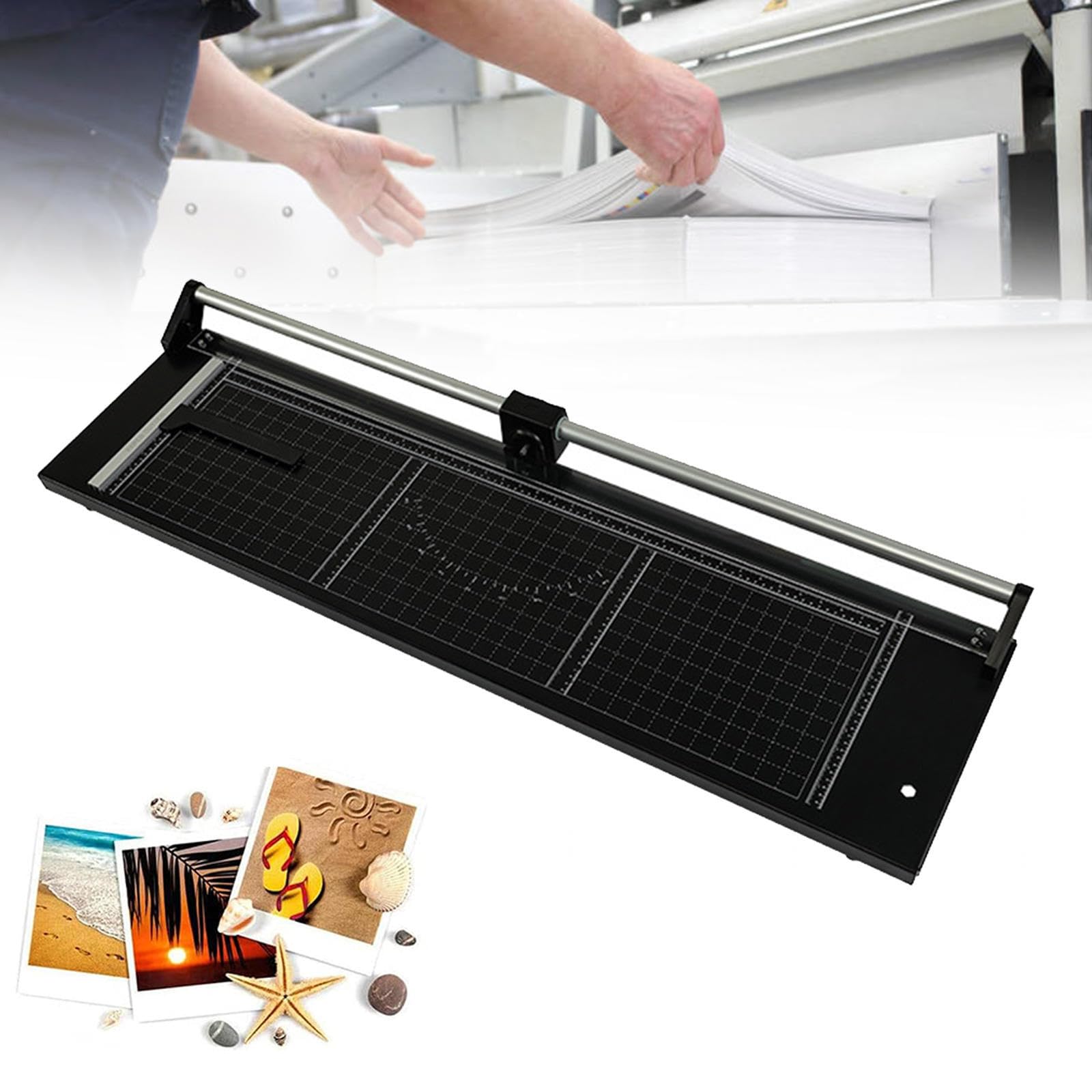 Taglierina rotante per carta resistente, con base in metallo, taglio manuale, taglio preciso, design compatto per casa e ufficio