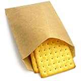 Wax Paper Bags, Glassine Bags 5x7 Inches, 100 Pcs Brown Paper Cookie Sleeves for Treat