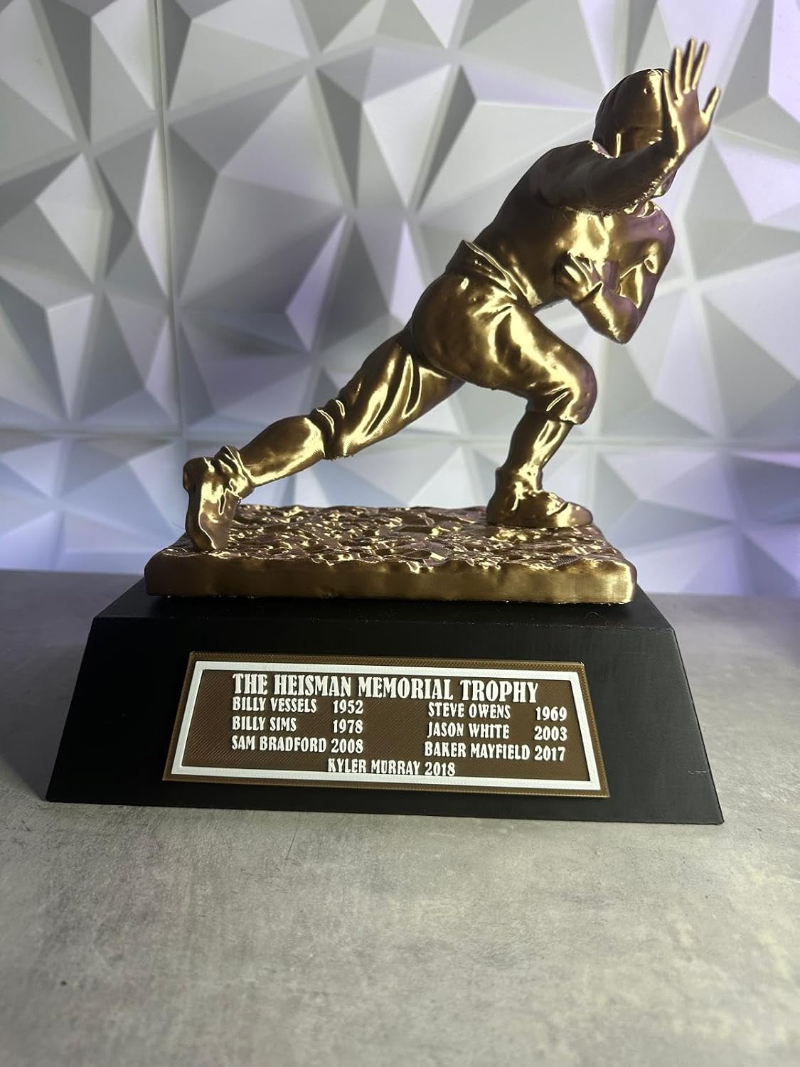 Custom College MVP Football Trophy Replica - Personalized 3D Printed Award for Fans, Fantasy Football, and College Sports Display