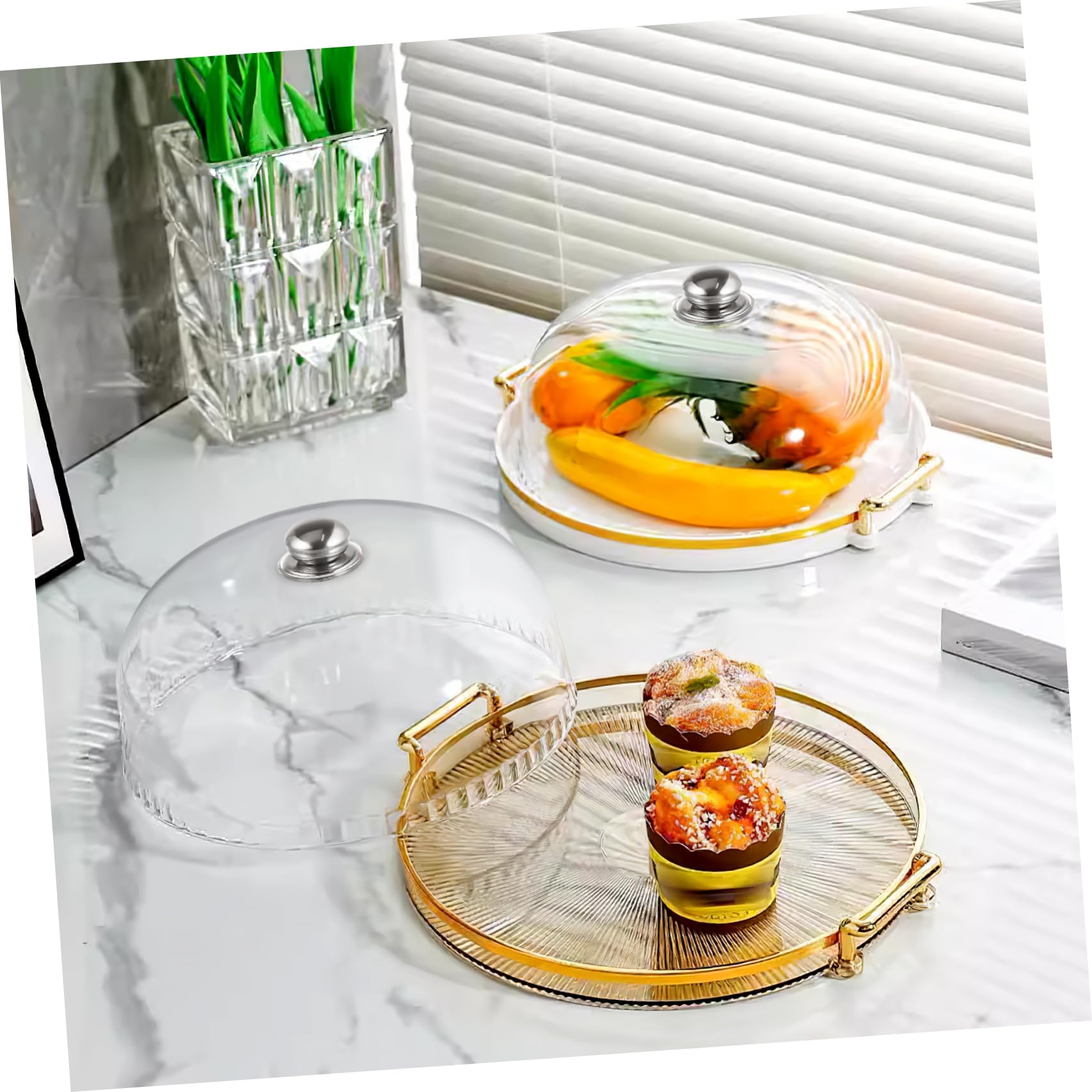 Cabilock Copertura Trasparente da 25x10 Cm per Torta in Plastica Copertura Alimentare Cupola Protettiva Pratico Copri Torta per Alimenti per Snack e Dessert per Casa e Ristorazione