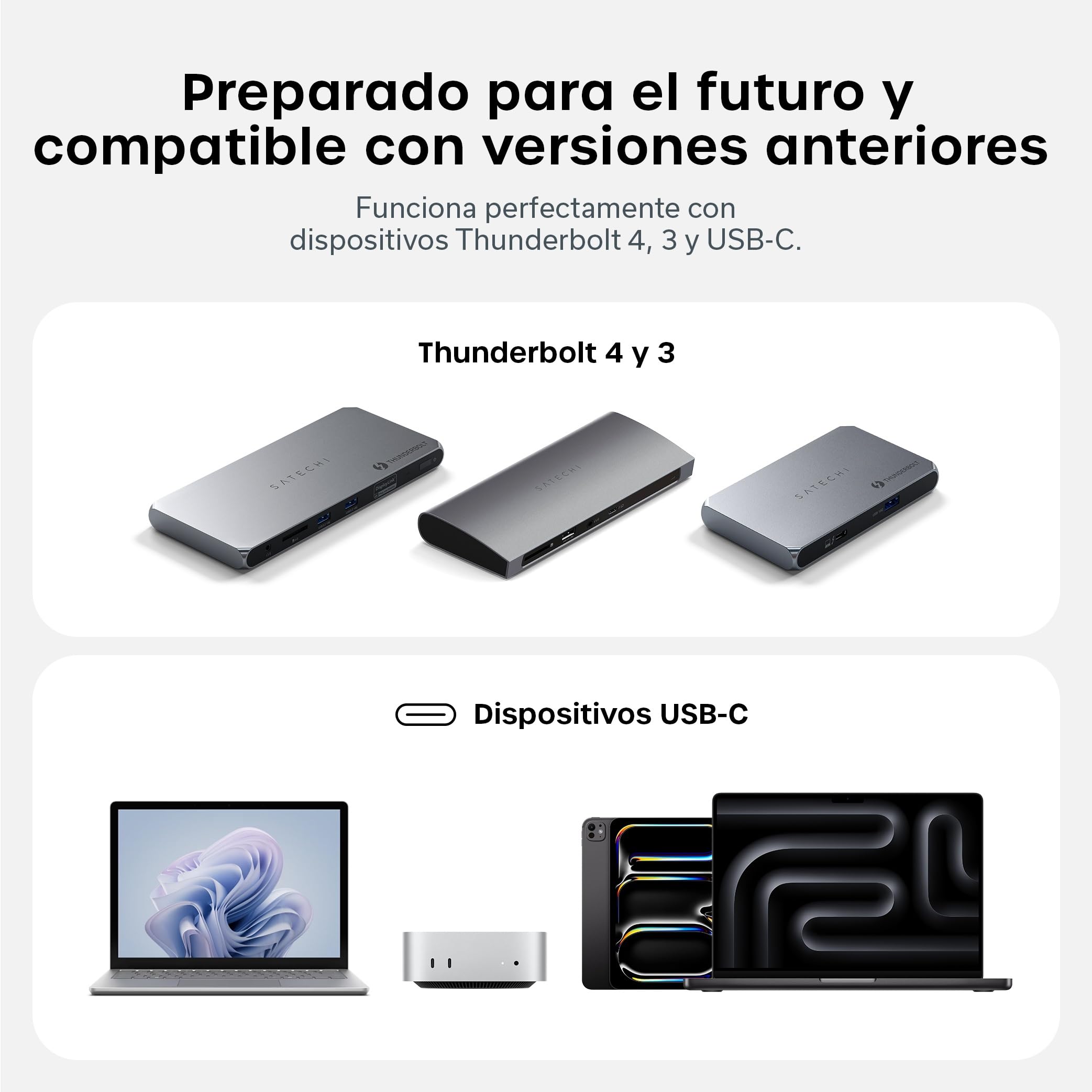 SATECHI Cable Thunderbolt 5 Certificado 240W, Datos a 120Gbps, Doble 8K@60Hz y Triple 4K@144Hz, Cable Trenzado Thunderbolt 5/4/3 USB-C para MackBook Air/Pro/Neo, iPhone, Portatil, PC y más