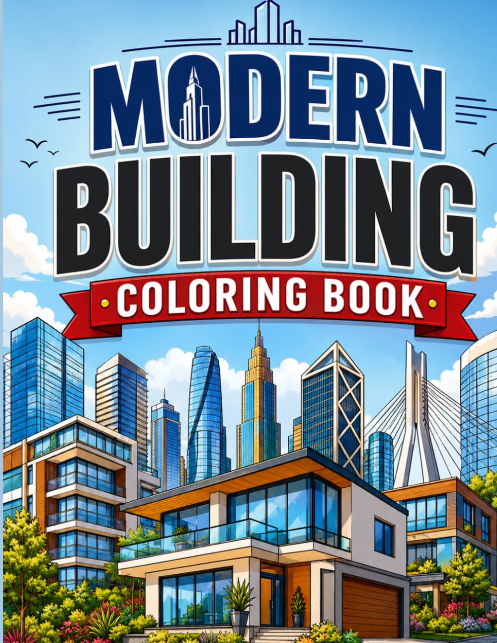 Modern Building Coloring Book: Famous Skyscrapers, City Skylines and Iconic Architecture for Adults