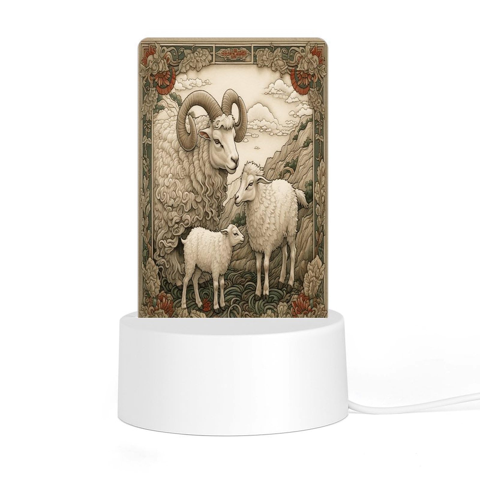 Adfgyerh Style Sheep Pattern Night Light Acrylic Material Easy Installation, Home Decor Usb Interface Power Supply, Lamp For Restaurant Bar Cafe Room Decor