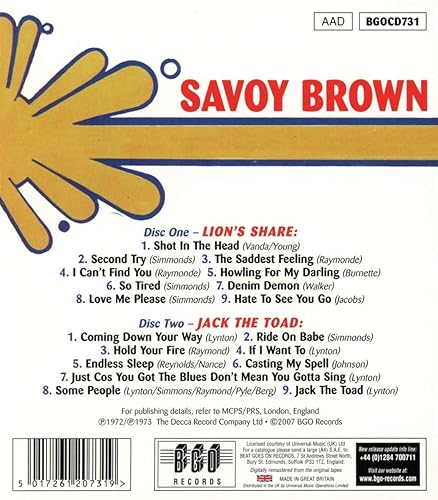 Miniatura 2 de Savoy Brown - Lion's Share Jack The Toad