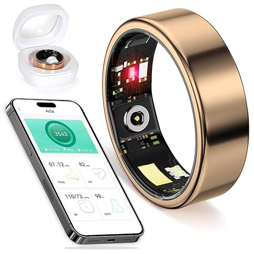 smart ring for women health rings smart ring blood pressure monitor fitness rings for women ring fitness tracker blood pressure ring for men fitness rings Waterproof for iPhone and Android Rose gold 8
