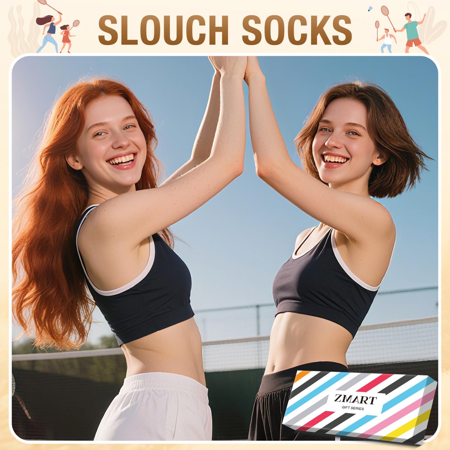 Zmart Slouchy Socks for Women - Slouch Scrunch Socks, 4-5 Pairs Knee Length - Image 5