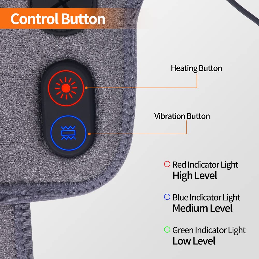 Comfheat Back Heating Pad with Vibration Massager for Low Back Pain Reliefï¼ŒUSB Wearable Heating Pads for Car Travel, Heated Waist Belt Warm Therapy Helpful for Lumbar Spine, Cramps(Not Chargeable)