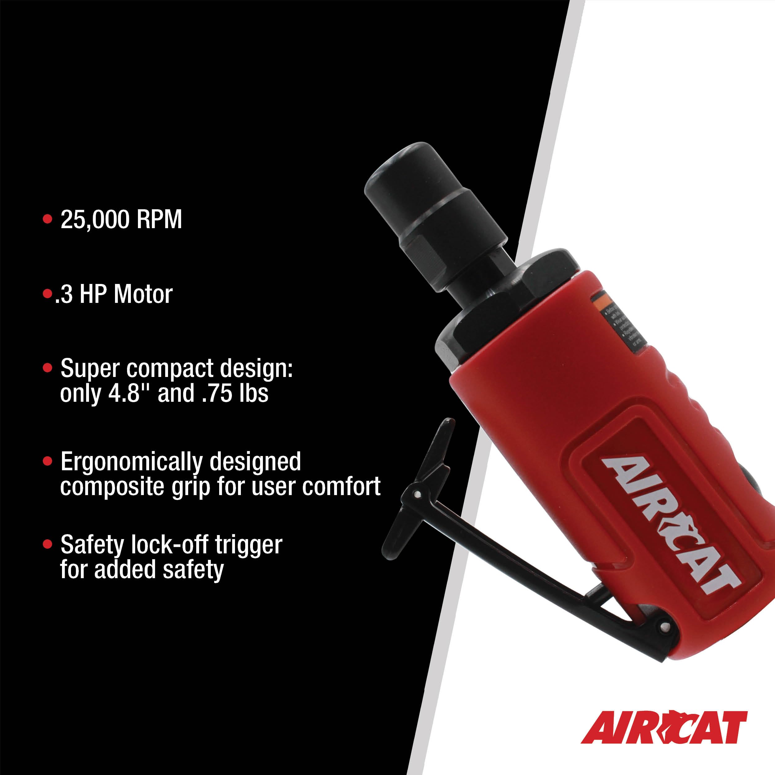 AirCat 6205: 1/4" Mini Die Grinder, Red - Image 4