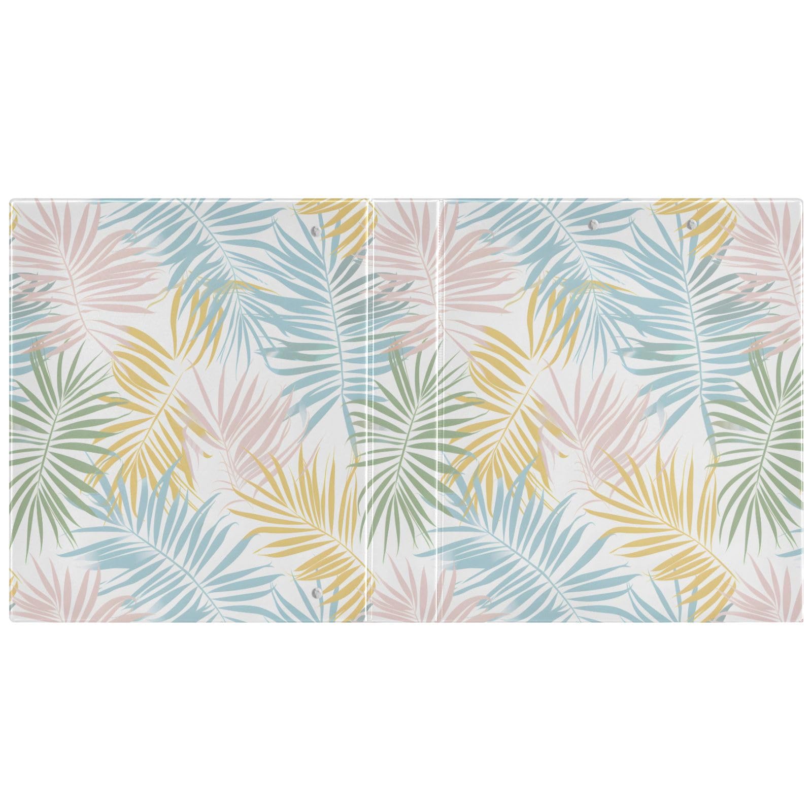 Coloful - Raccoglitore a 3 anelli con stampa di foglie di palma, 3,8 cm, contiene 200 fogli con 3 tasche interne in PVC trasparente, per scuola e ufficio