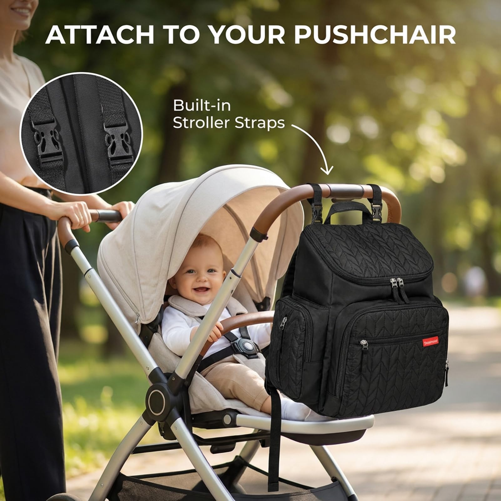 Bebamour Baby Wickelrucksack Wickeltasche mit Wickelunterlage Multifunktional Große Kapazität Babytasche Reisetasche für Unterwegs