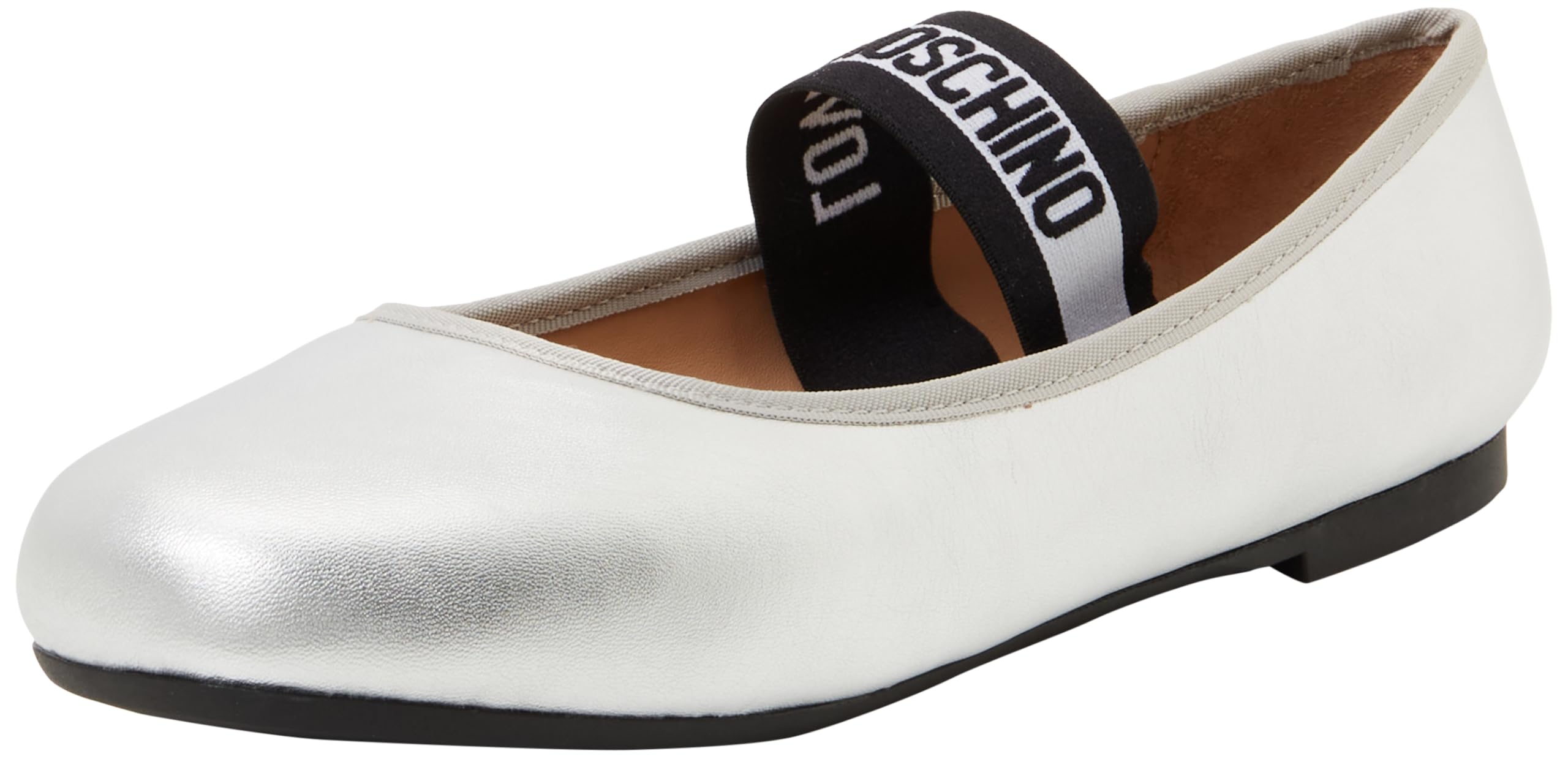 Love Moschino Women Polja11071g0mif090237 Ballet Flat, Silver, 5 UK