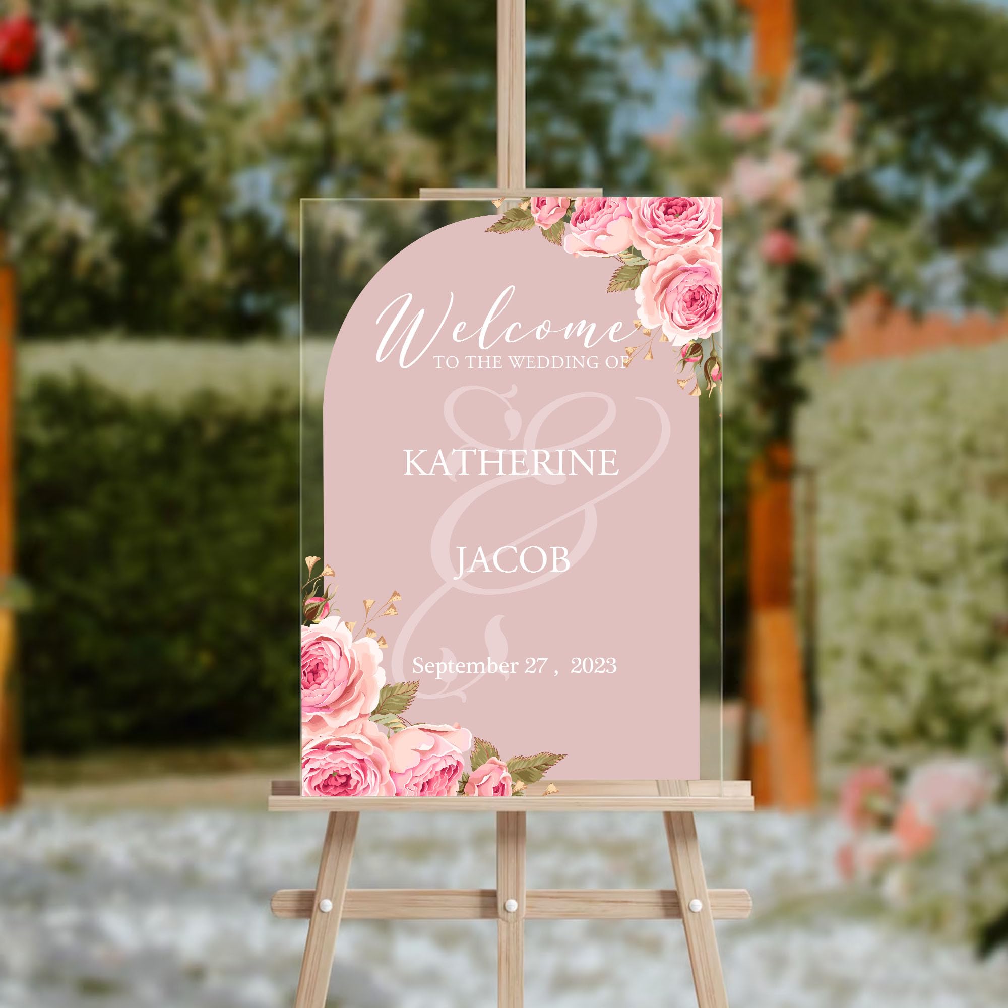 Amazon.com: Custom Floral Clear Wedding Sign,Print on