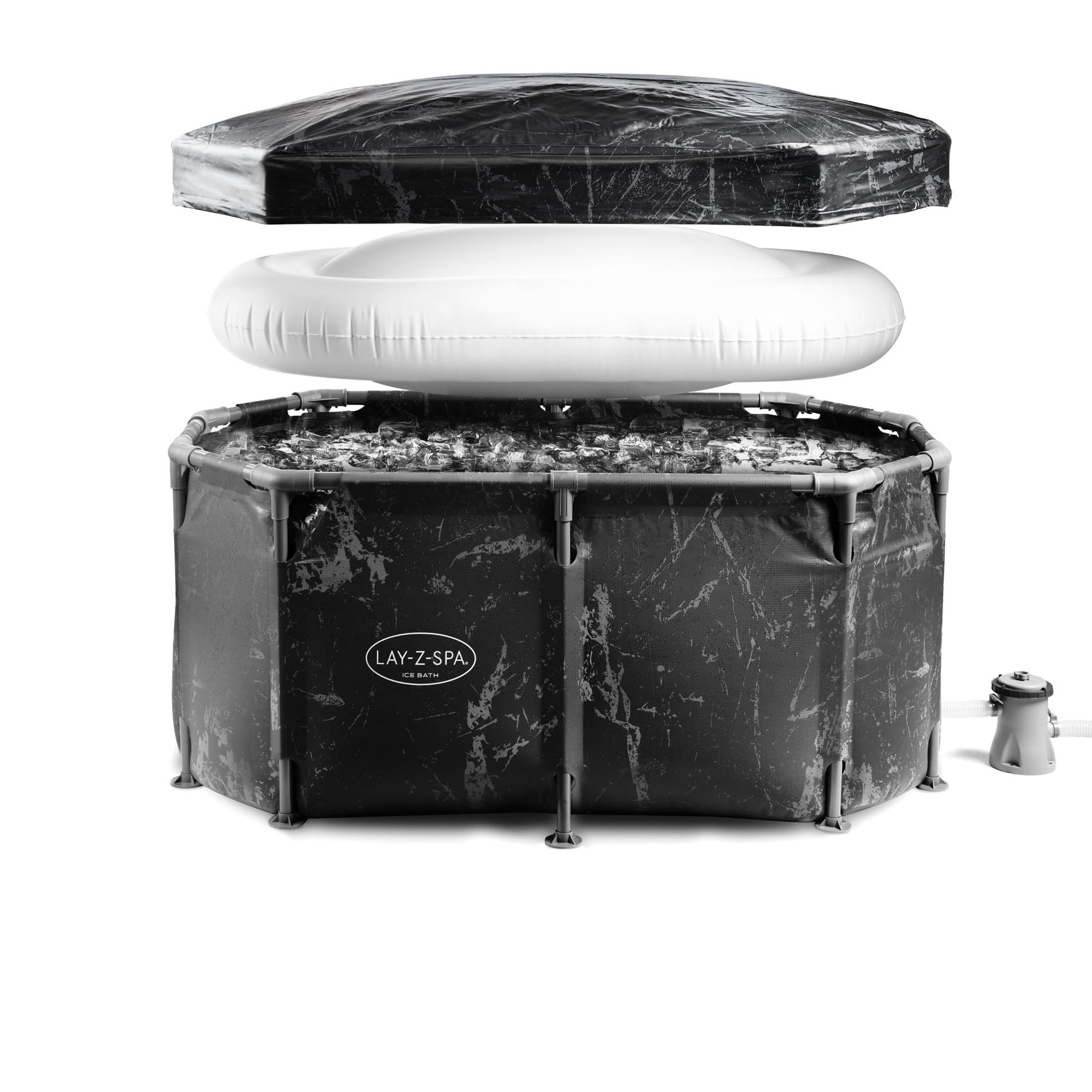 Lay-Z-Spa Glacial Dip Tub - Cold Plunge Tub with Weather-Resistant Cover & Filter Pump, for Cold Water Therapy & Athlete Recovery, 1-2 Persons