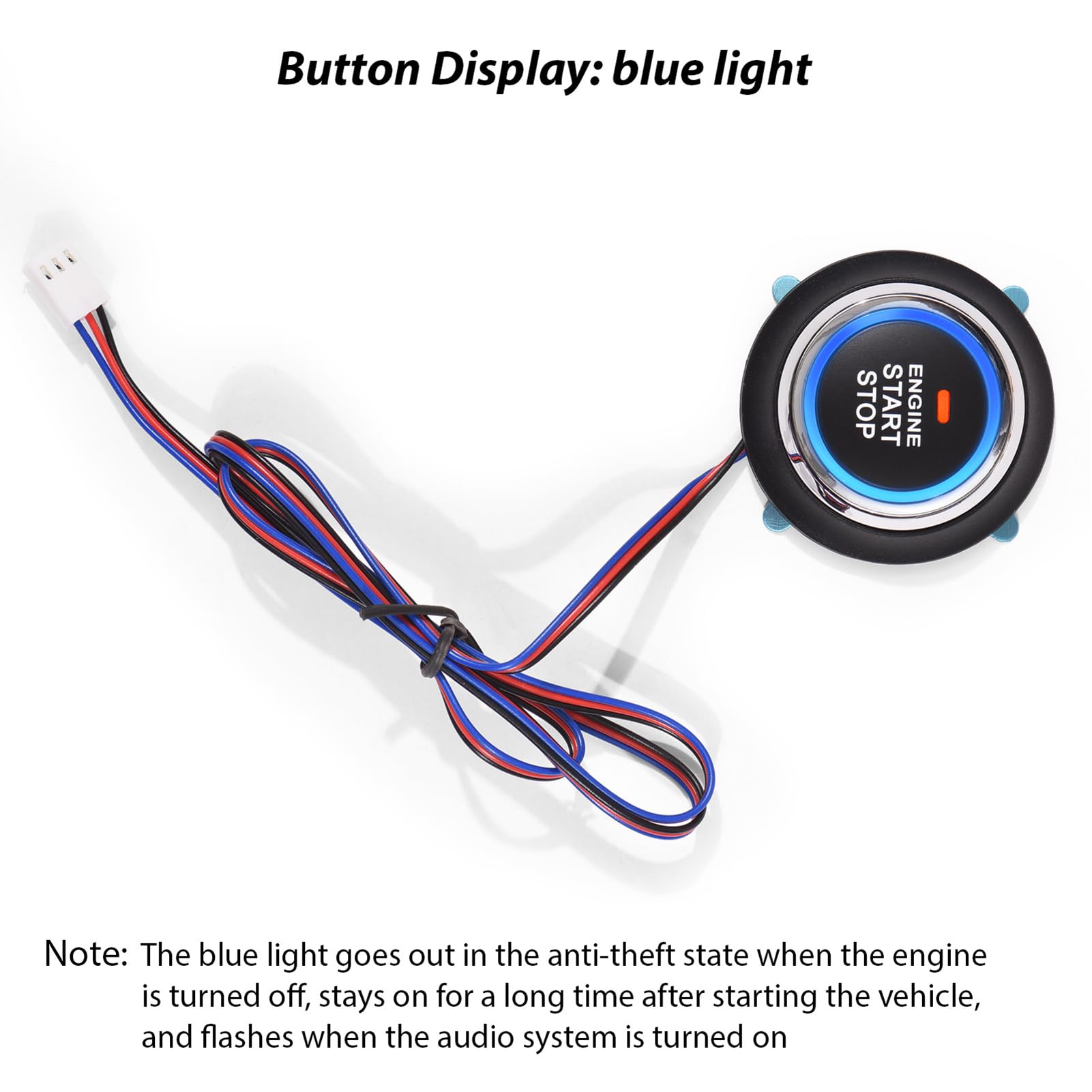 Car Alarm System One Click Start System Push to Start Ignition One Click Stop Button Kit Keyless Start System for Most DC12V Cars