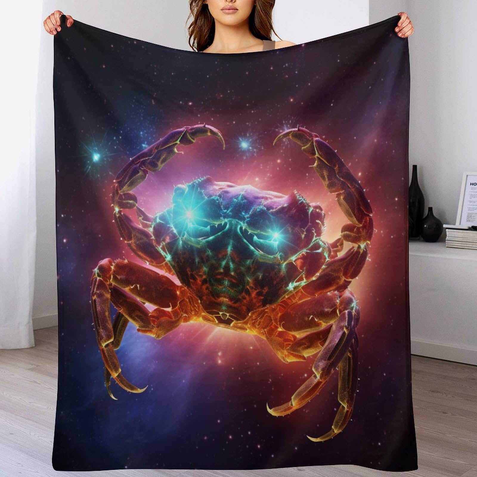 Dcccy Crab Anti Pilling Throw Blanket Cozy Durable Throws For Office Couch Cinema Bedroom Decor Bed Blankets 130×150Cm