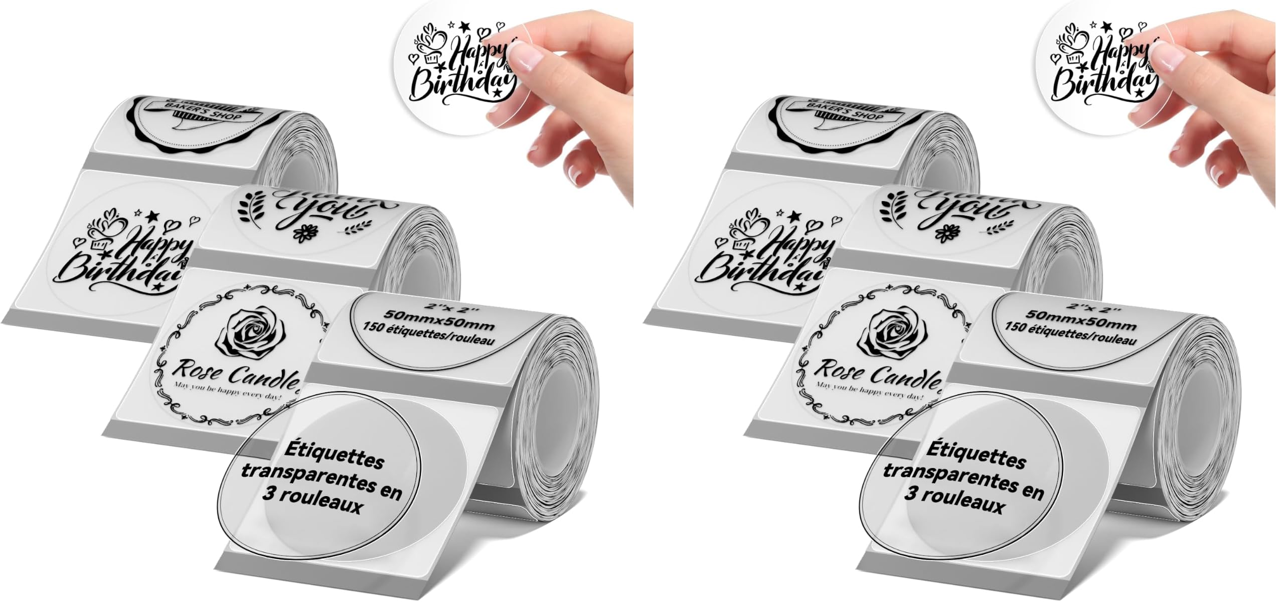NIIMBOT 3 rouleaux étiquettes rondes trans 50x50mm pour B1 B2 B21 B31 B4 (Lot de 2)