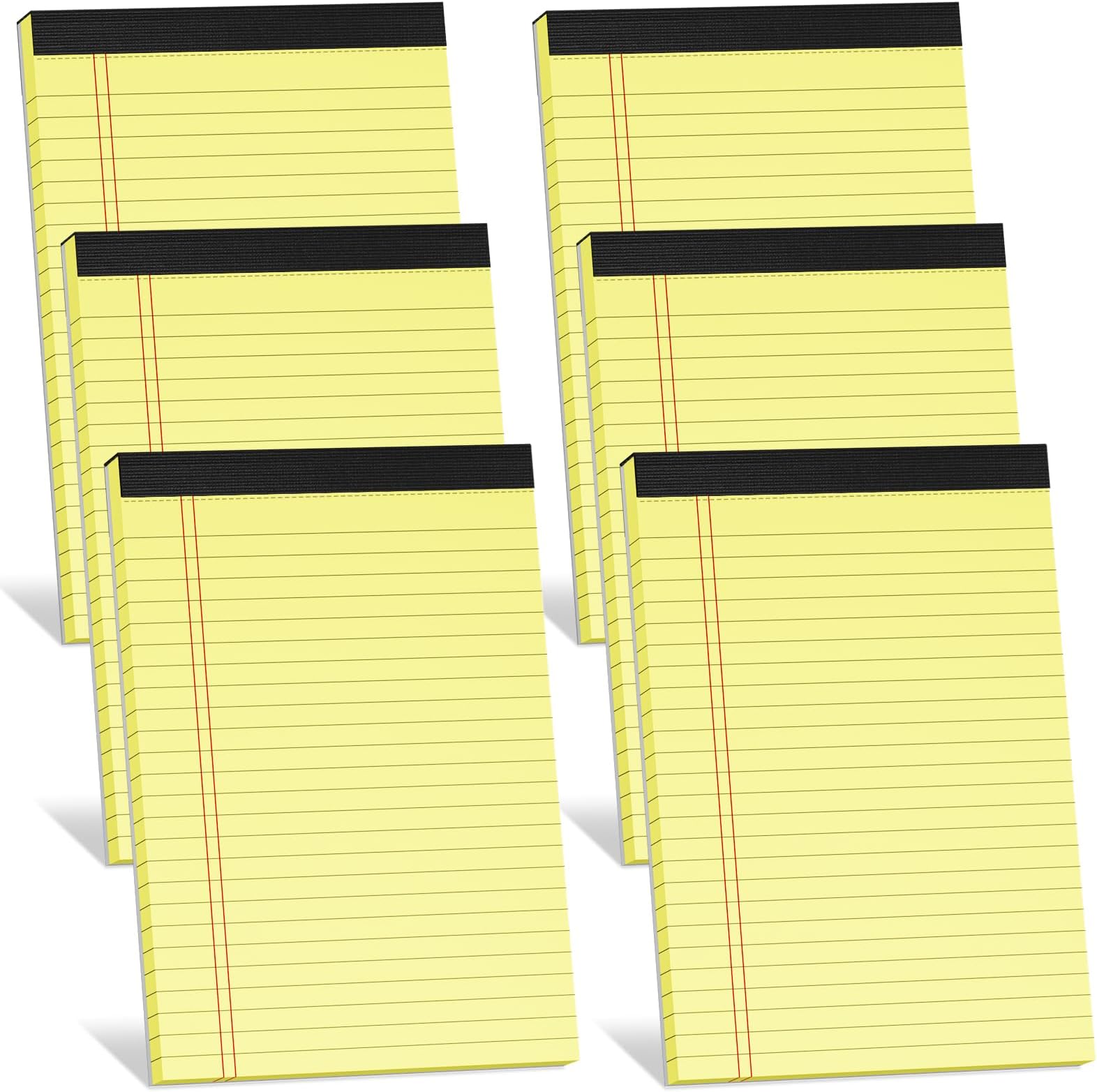 AILZFEI 5x8 Inch Small Legal Pads 6 Pack Yellow Legal