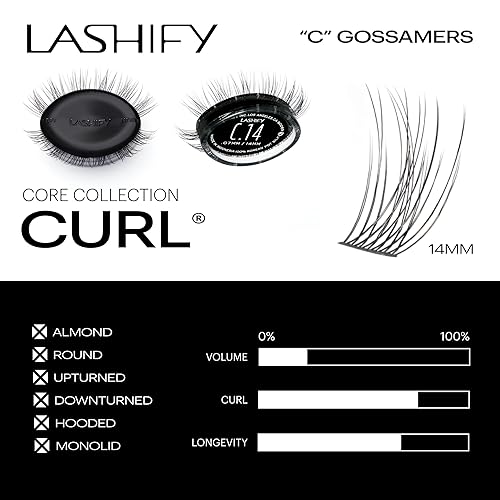 Miniatura 3 de Lashify Recambio de extensiones de pestañas Curl Gossamer  Recambio de kit de control  Logra un aspecto natural con pestañas postizas DIY de 0.51