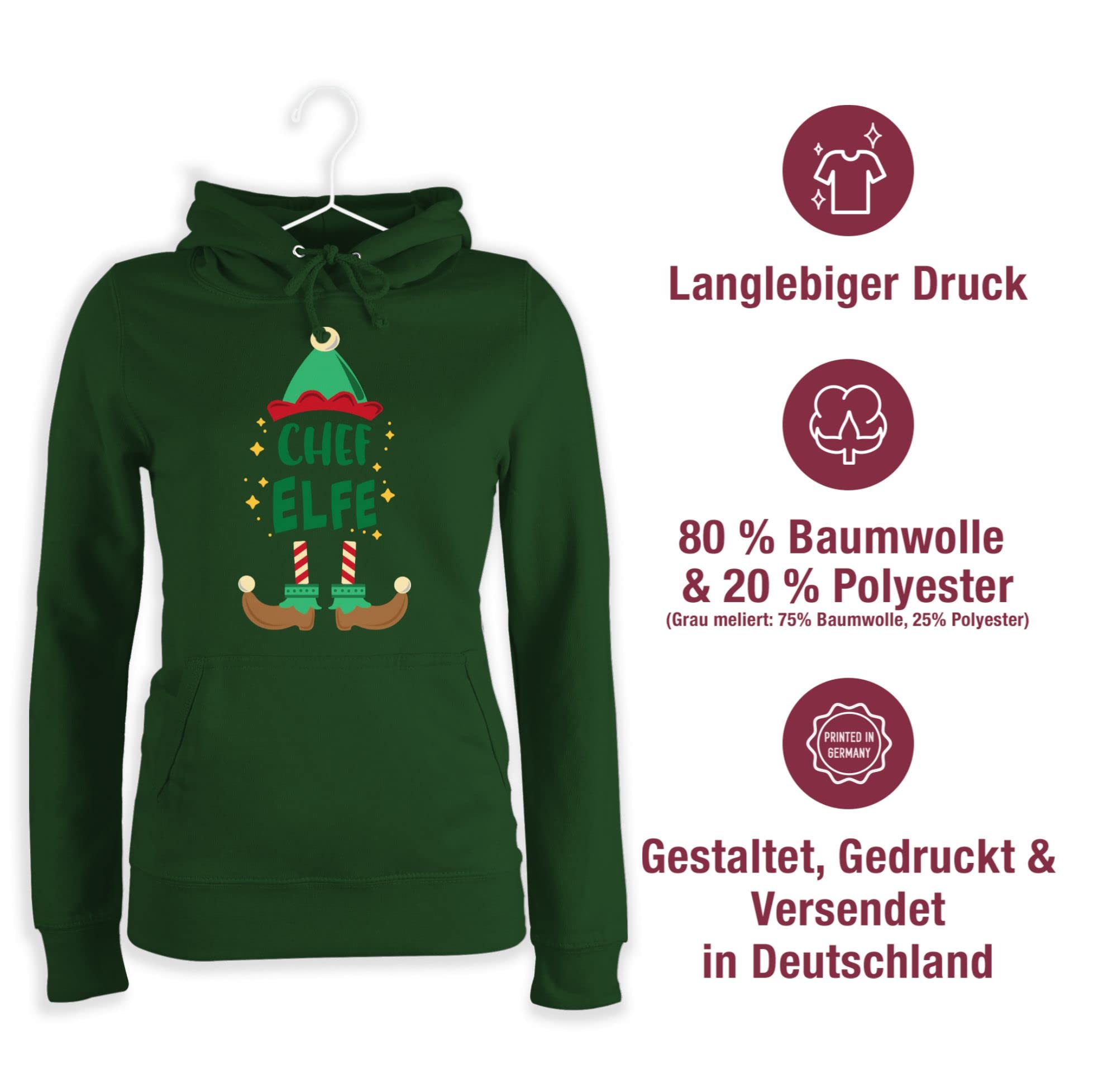 Shirtracer - Pullover Damen Hoodie Frauen - Weihnachten Chef Elfe I Weihnachtself