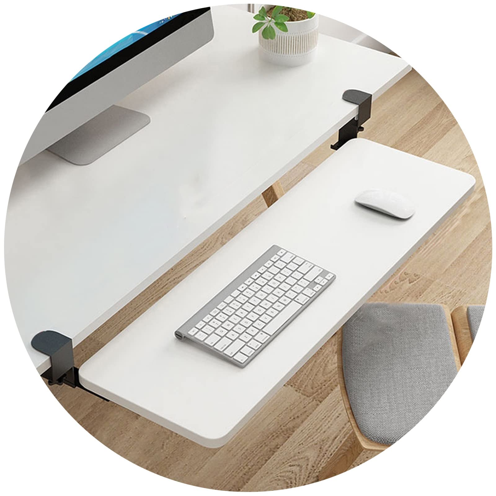 Vassoio per tastiera regolabile sotto la scrivania, cassetto estraibile ergonomico e portaoggetti per mouse, organizer da scrivania regolabile in altezza per una maggiore efficienza e comfort dello