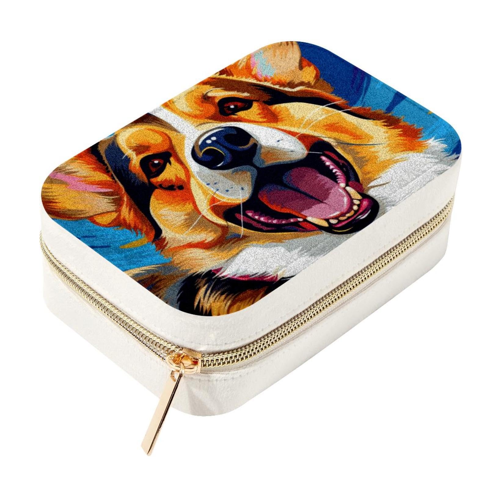 Boîte à bijoux de voyage Corgi en velours, le cadeau idéal pour les passionnés de chiens