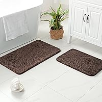 Vista 188 de MIULEE - Juego de 2 tapetes para baño, absorbentes, microfibra esponjosa y gruesa, con reverso antideslizante, lavable a máquina, para baño, ducha