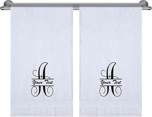 Miniatura 9 de Toallas con monograma, lujosas toallas personalizadas de algodón turco genuino para baño, cocina, hotel, spa, gimnasio y dormitorio universitario,