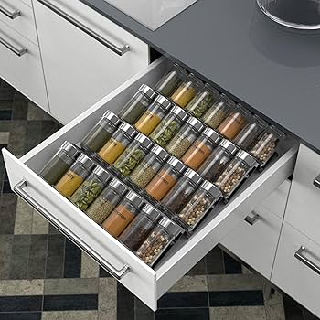 Amazon｜引き出しスパイスラック | 拡張可能なアクリルスパイス