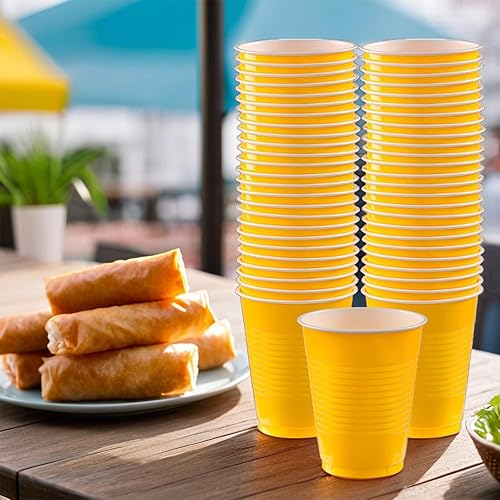 Vista 32 de Vasos de plástico color verde kiwi (18 onzas), 50 unidades, apilables, resistentes y ecológicos, color vibrante y máxima durabilidad