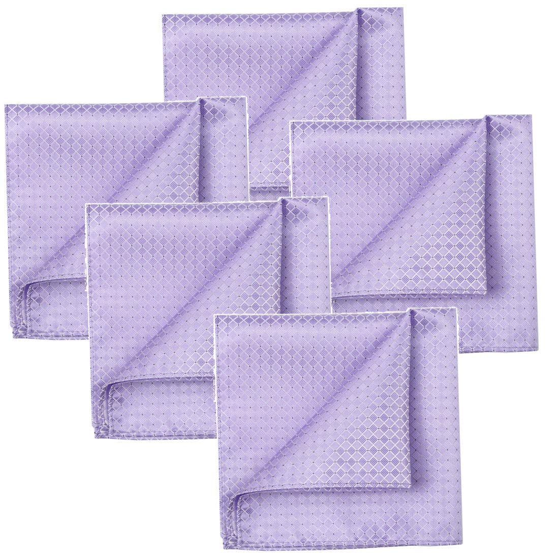 KissTies5PCS Solid Pocket Square Wedding Handkerchief + 1 Gift Box