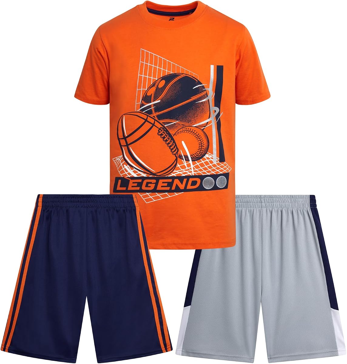 Pro Athlete Active Boys Short Sets - 3 Piece Performance Short Sleeve T-Shirt and Dry Fit Shorts - Boys Athletic Sets (8-16)
