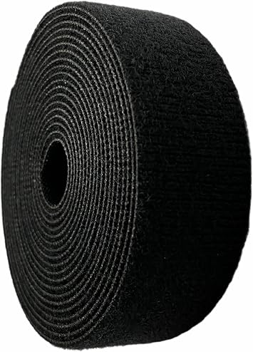 T.R.U. Nylon Double Sided Hook and Loop Cable Fastening Tape. 1 in. X 5 Ft, Black